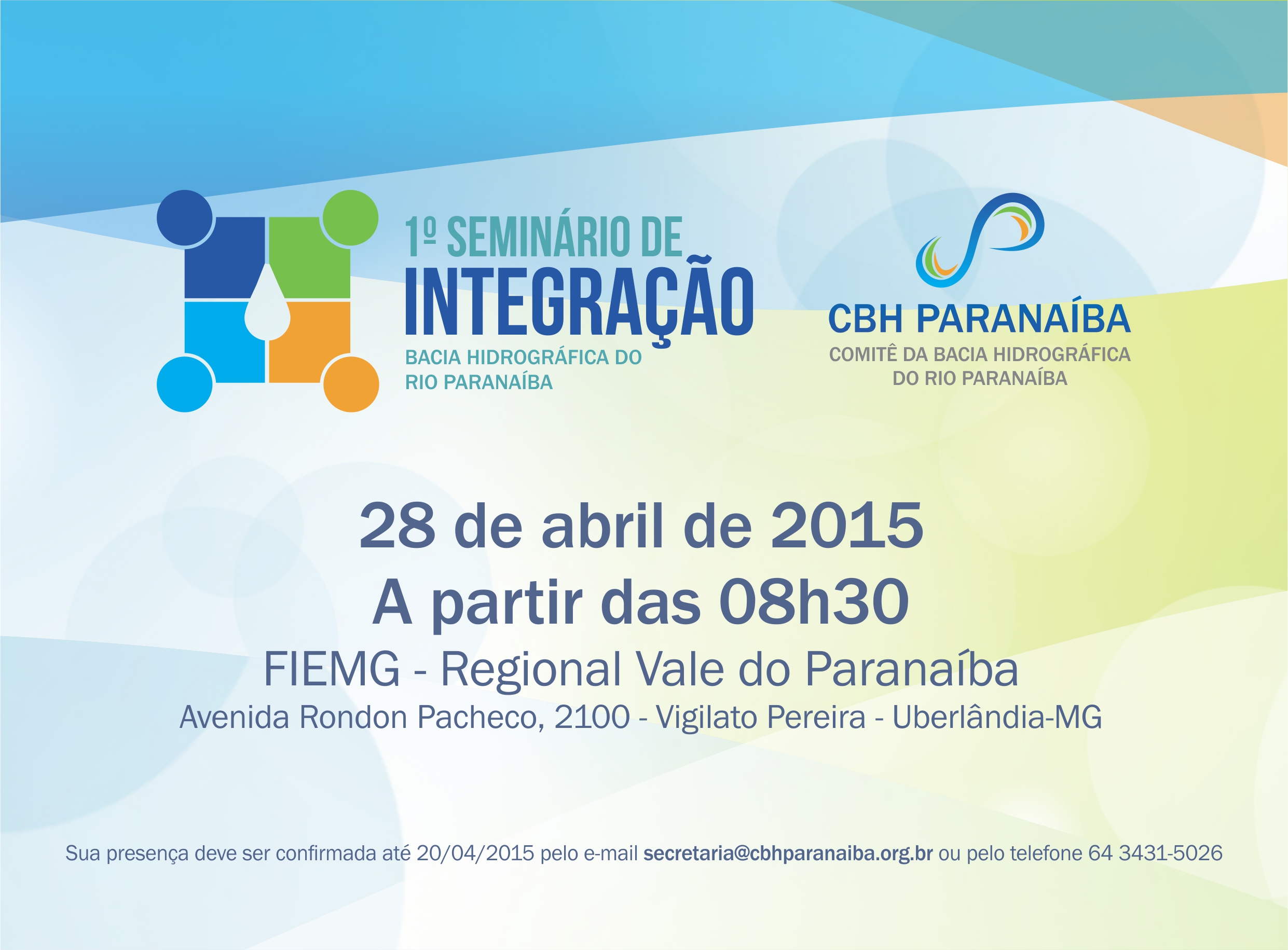Seminário discutirá a gestão dos recursos hídricos na bacia do rio Paranaíba