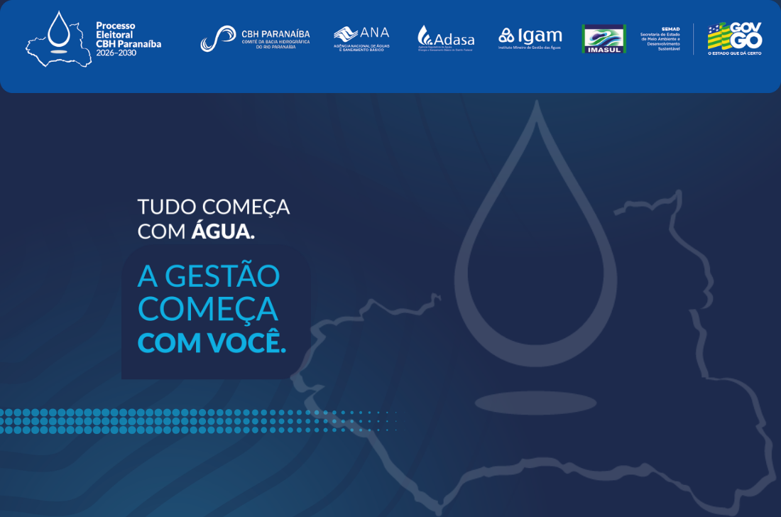 Plenárias setoriais do Comitê do Rio Paranaíba serão realizadas entre 23 e 30 de abril